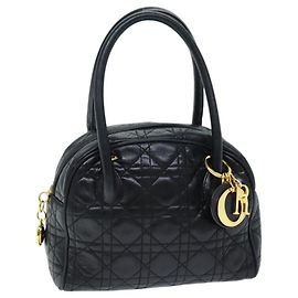 Christian Dior Lady Dior Canage Handtasche Lammfell Schwarz Auth yk12170 Schwarz
