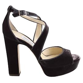 Jimmy Choo-velvet heels-Black