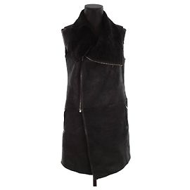 Golden Goose casaco de couro Preto