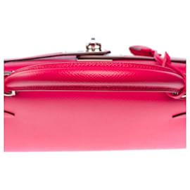 Hermès-HERMES Kelly 28 Bag in Pink Leather - 101807-Pink