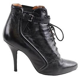 Givenchy-Leather Lace-up Boots-Black