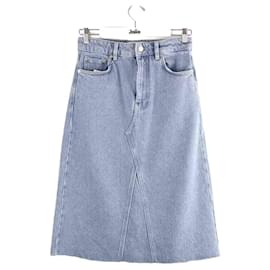 Ganni-cotton skirt-Blue