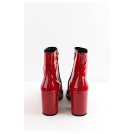 The Kooples-PATENT LEATHER BOOTS-Dark red