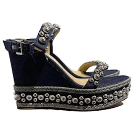 Christian Louboutin-CHRISTIAN LOUBOUTIN Sandals T.EU 41 Cloth-Blue