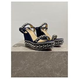 Christian Louboutin-CHRISTIAN LOUBOUTIN Sandals T.EU 41 Cloth-Blue