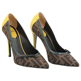 Fendi-FENDI Pumps EU 36 Stoff-Braun