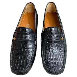 Gucci-GUCCI Ayrton Drivers Mokassin Alligator Schwarz Neu-Schwarz