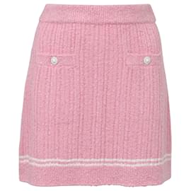 Chanel-Chanel Tweed Mini Skirt in Pink Viscose-Pink