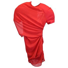 Jacquemus – Castagna – Drapiertes Minikleid aus rotem Polyester Rot