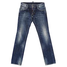 Dsquared2-Dsquared2 Distressed Jeans in Blue Cotton-Blue