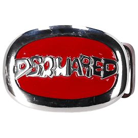 Dsquared2 Logo-Plaque Buckled Belt in Brown Leather Brown