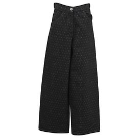 Chanel 2023 Vaqueros de pernera ancha con logo CC en algodón negro Negro
