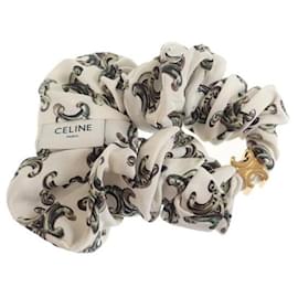 Céline-Celine Silk Triomphe Scrunchie Canvas Other 460CN2SIB.35GC in Good condition-Other