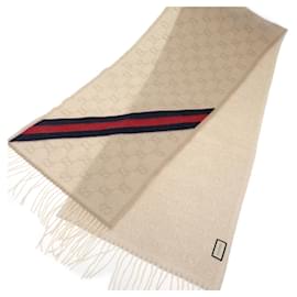 Gucci-Écharpe en laine Gucci GG Muffler Écharpe en toile 570603 3GB18 9568 en excellent état-Autre