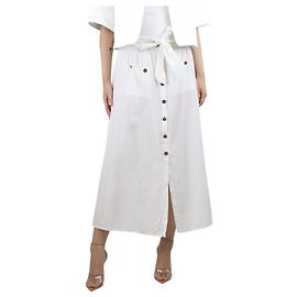 Melissa Odabash Gonna midi bianca con tasche e bottoni - taglia S Bianco