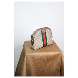 Gucci-Brown Ophidia GG monogram leather shoulder bag-Other
