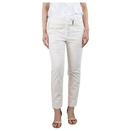 Brunello Cucinelli Calças slim creme - tamanho UK 14 Cru