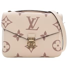 Louis Vuitton-Louis Vuitton Brown Bicolor Monogram Giant Empreinte Pochette Metis-Brown,Other
