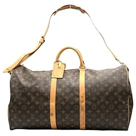 Louis Vuitton-Louis Vuitton Keepall Bandouliere 55-Castaño