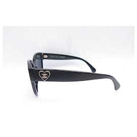 Chanel-CHANEL BUTTERFLY SUNGLASSES 5477 HEART LOGO CC BLACK SUNGLASSES-Black