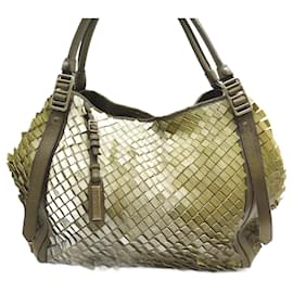 Burberry-BOLSO DE MANO BURBERRY DE PIEL CAQUI BOLSO DE MANO DE PIEL CAQUI-Caqui