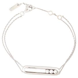 NUOVO BRACCIALE A CATENA foderato MESSIKA MOVE CLASSIC 14-18 ORO 18K NUOVO CINTURINO Argento