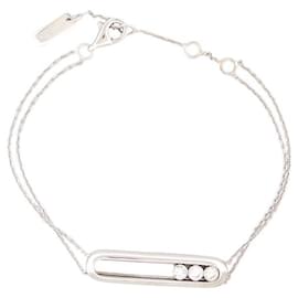 Messika-NEW MESSIKA MOVE CLASSIC lined CHAIN BRACELET 14-18 18K GOLD NEW STRAP-Silvery