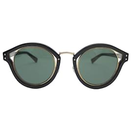 Christian Dior-NUEVAS GAFAS DE SOL DIOR ELLIPTIC FU285 GAFAS DE SOL NEGRAS DE PLÁSTICO NEGRO-Negro