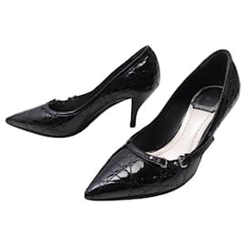 Christian Dior-CHRISTIAN DIOR SCHUHE PUMPEN MIT CANNAGE-SCHNALLE KCA261VNI 35 SCHUHE-Schwarz