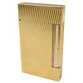 VINTAGE ST DUPONT INITIAL DIAGONAL LIGHTER 020831 GOLD METAL GOLD LIGHTER Golden