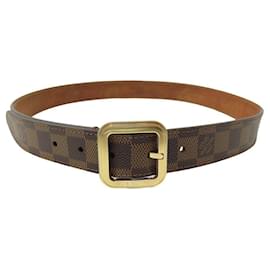 Louis Vuitton-NEW LOUIS VUITTON TRESOR M9729 BELT IN DAMIER EBENE CANVAS T85 BELT-Brown