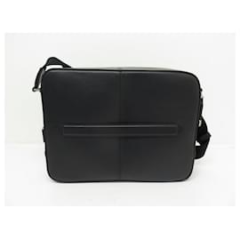 Montblanc-NEW MONTBLANC MESSENGER LOGO PLATE BAG 124084 BLACK SHOULDER BAG-Black