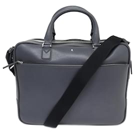 Montblanc-NEW MONTBLANC DOCUMENT HOLDER IN GRAY SARTORIAL LEATHER 116321 BRIEFCASE BAG-Grey