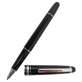 Montblanc-BOLÍGRAFO MONTBLANC CLASSIC PLATINO 132445 ROLLERBALL DE RESINA NEGRA-Negro