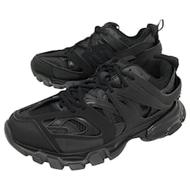 Balenciaga-NEW BALENCIAGA TRACK FULL BLACK SHOES 647742 43 BLACK SNEAKERS + POUCH-Black