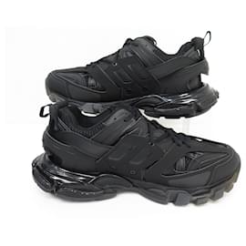 Balenciaga-NEW BALENCIAGA TRACK FULL BLACK SHOES 647742 43 BLACK SNEAKERS + POUCH-Black