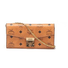 MCM Visetos Wallet on Chain Leather Long Wallet in Very Good Condition Other