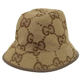 Gucci-Gucci Jumbo GG Canvas Bucket Hat Sombreros de lona 681256 en excelentes condiciones-Otro