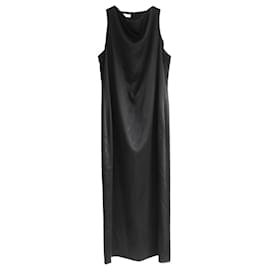 Autre Marque-La robe longue en soie noire de la Collection-Noir