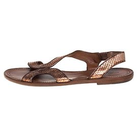 Bottega Veneta Sandálias de Python Bronze Bronze