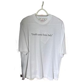 Camiseta de algodão branca Off White Branco