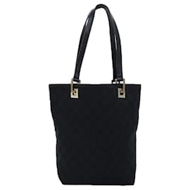 Gucci-GUCCI Borsa tote in tela GG Nera 002 1099 Auth 73895-Nero