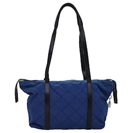 Prada-Bolso Tote PRADA Nylon Azul Autenticación 74236-Azul