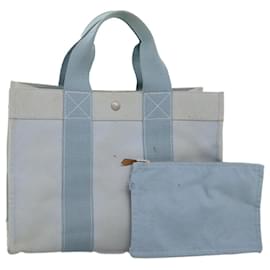 Hermès-HERMES Bora Bora PM Bolso tote Lona Azul claro Auth ti1701-Azul claro