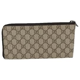 Gucci-GUCCI Portafoglio lungo GG Supreme PVC Beige 115261 Auth ki4412-Beige