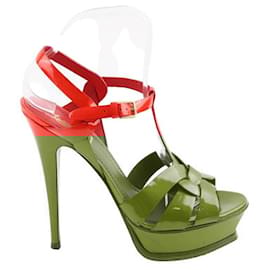 Saint Laurent-patent leather heels-Red
