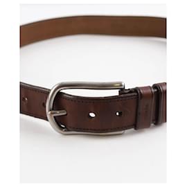 Prada-Leather leather belt-Brown