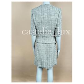 Chanel-Gisele Bundchen Style Jewel Buttons Tweed Suit-Beige