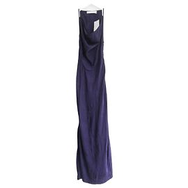 Victoria Beckham Myrtle Jacquard Wickel-Maxikleid Marineblau