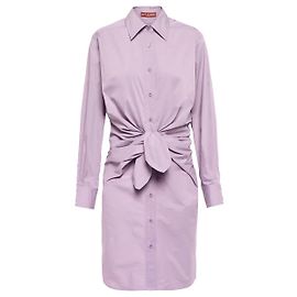 Altuzarra Chloris vestido camisa de algodão popeline lilás com cinto na cintura Roxo